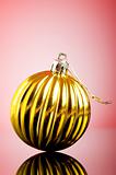 Christmas decoration on the reflective background - holiday conc