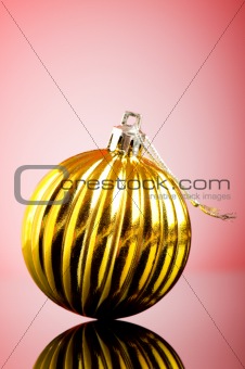 Christmas decoration on the reflective background - holiday conc