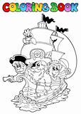 Coloring book with pirates 2