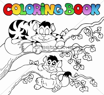 Coloring book with two cats