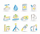 oil and petrol industry objects icons