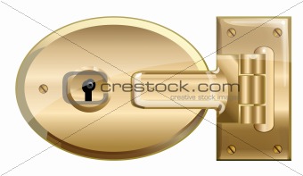 Locked Brass Lock.  Vector EPS10