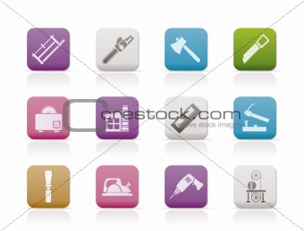 Woodworking industry and Woodworking tools icons