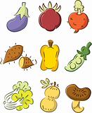cute cartoon vegetables element