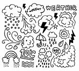 Set of grunge weather hand drawing icons