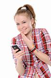 Girl using a mobile phone 