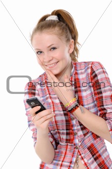 Girl using a mobile phone 