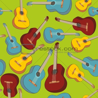 seamless pattern isolated guitars
