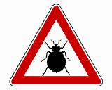 Bedbug warning sign