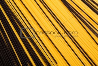 black and yellow pasta