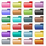 Web folder icons assorted colors