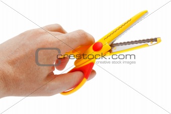 hand with the scissors