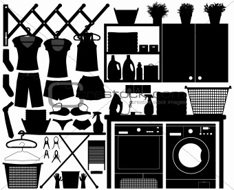 Laundry Design Set Vector