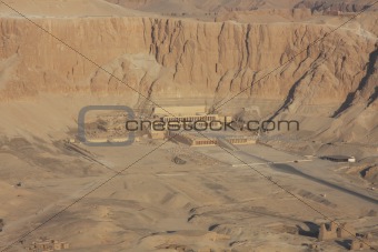 Temple of Hatshepsut Luxor, Egypt, aerial shot.