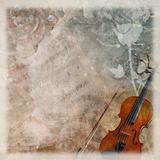 grunge wedding romantic background with violin and roses