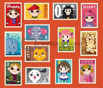cute cartoon stamps