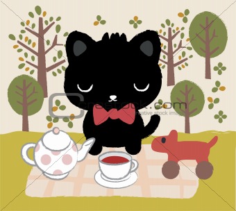 cat tea time
