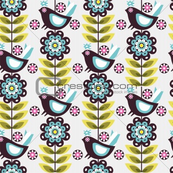 pattern flower bird