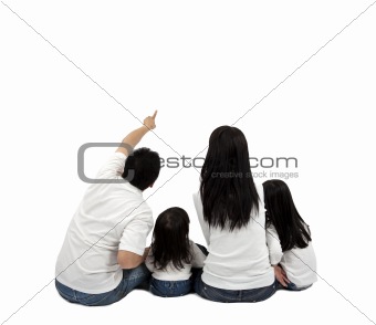 Happy family on a white background