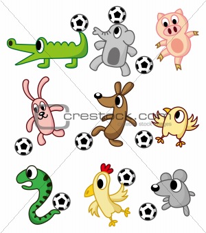 cartoon animals play soccer