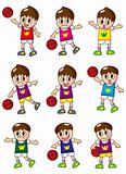 cartoon basketball player icon