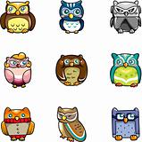 cartoon owls icon