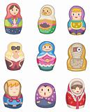 cartoon Russian dolls