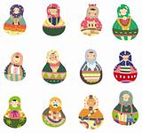 cartoon Russian dolls