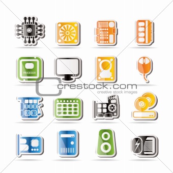 Simple Computer  Performance and Equipment Icons