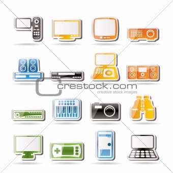 Simple Hi-tech equipment icons