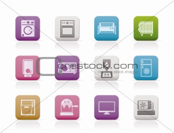 Home electronics and equipment icons