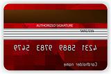 Vector red credit cards, back view. EPS 8