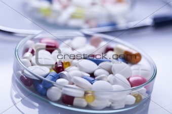 Tablets & Medicines and Stethoscope