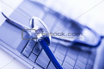 Computer and  Stethoscope
