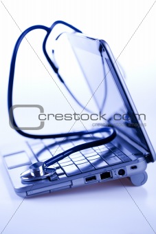 Computer and  Stethoscope