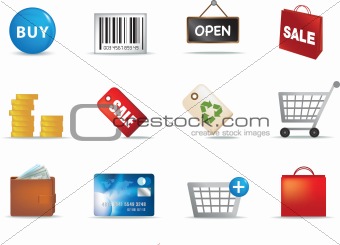 shopping aand retail icon set