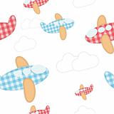 seamless vector wallpaper of cute airplanes