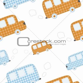seamless wallpaper with cute fabric cars
