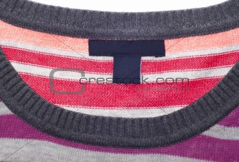 Close Up of Striped Sweater with Blank Tag