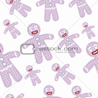 cute gingerbread man with fabric texture effect