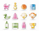 Simple Child, Baby and Baby Online Shop Icons