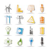 Simple Electricity,  power and energy icons