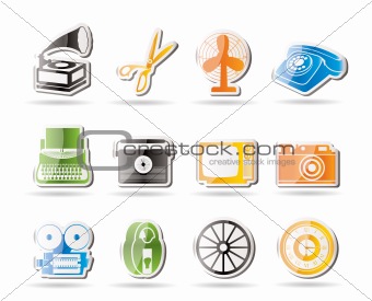 Simple Retro business and office object icons