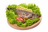 A composition with marinated herring