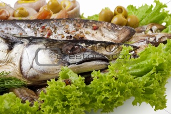 A fish set with vegetables