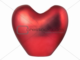 Red heart-shaped vase