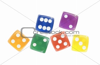 Color dices isolated on white