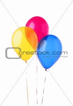 color balloons isolated on white background