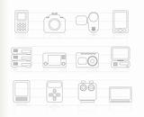 technical, media and electronics icons