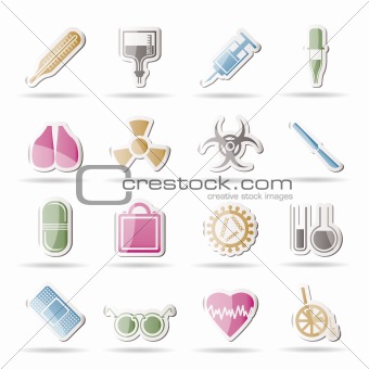 collection of medical themed icons and warning-signs